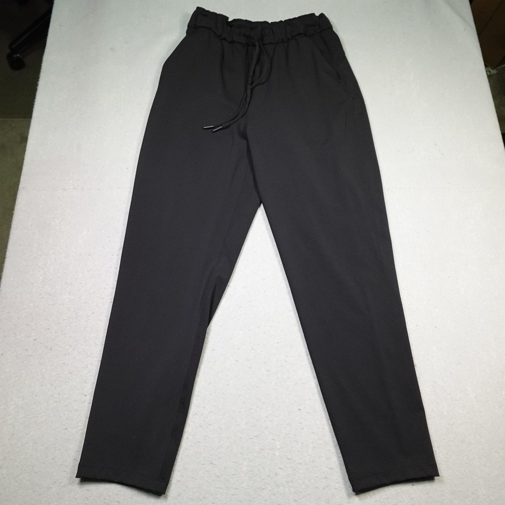 Lululemon Pants Womens 6 Black Woven Joggers Elastic Waist Pockets Athletic